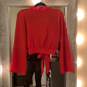 Open Back Long Sleeve Top